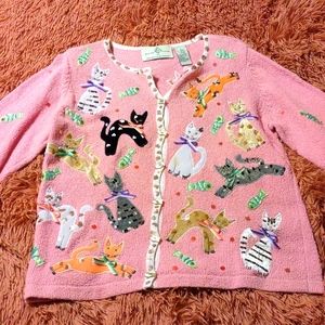 90s cat lady sweater design options vintage small